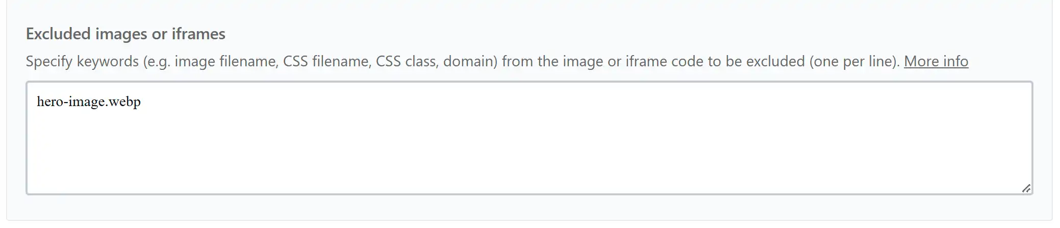 How to Reduce Your WordPress Website Size: The Complete Performance Guide 12 | Webhive Digital WP Rocket exclude image from lazy loading settings